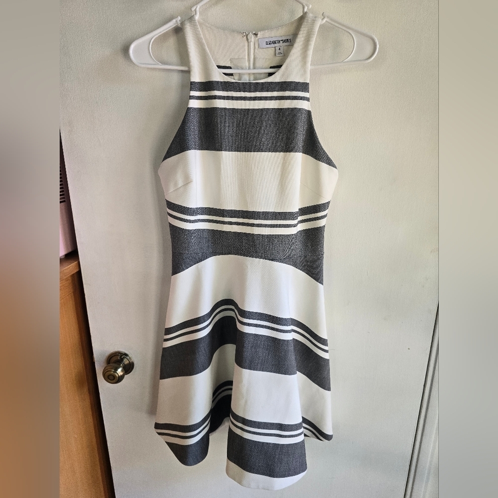 Elizabeth and James Magdalena Fit & Flare Racerback Sleeveless Striped Dress 4 - Picture 2 of 6